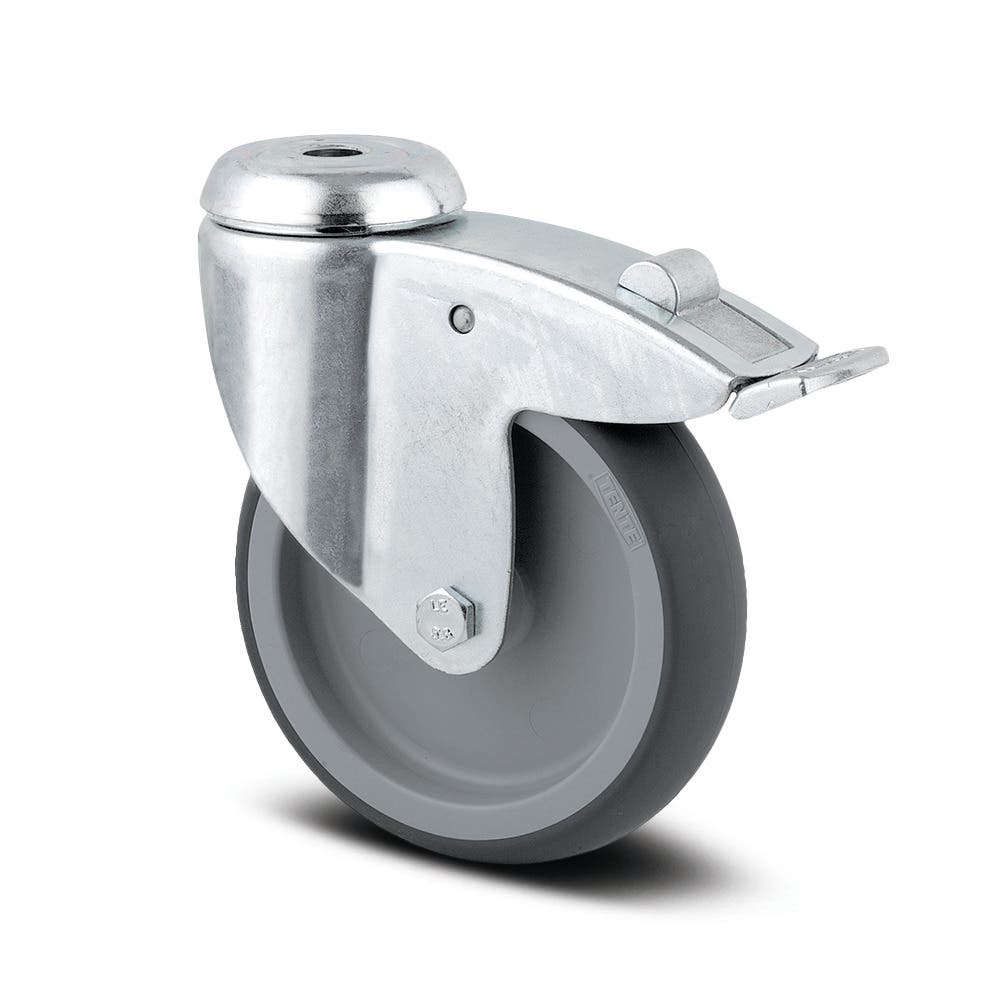Swivel castor with total lock 125 mm