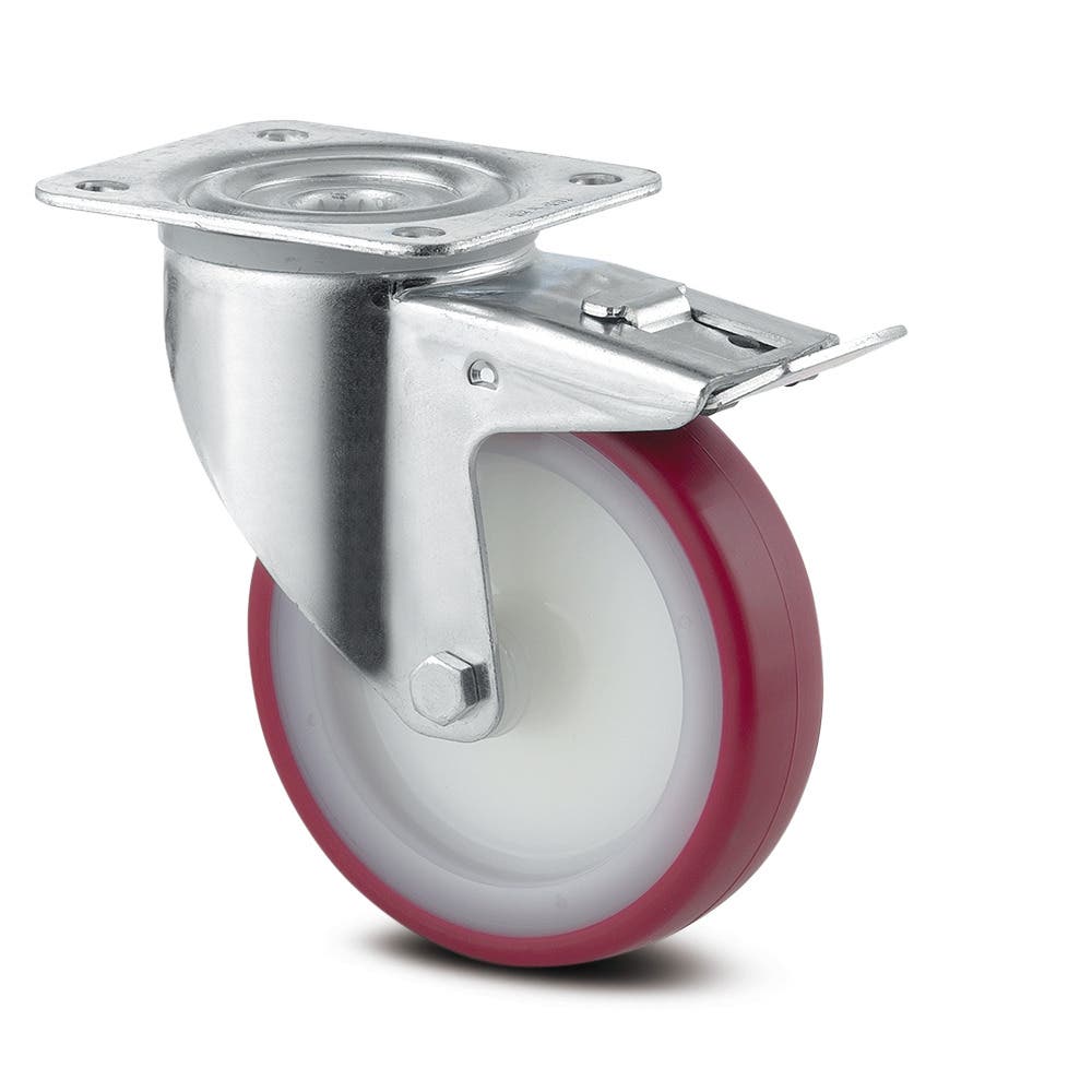 Swivel castor with total lock 125 mm