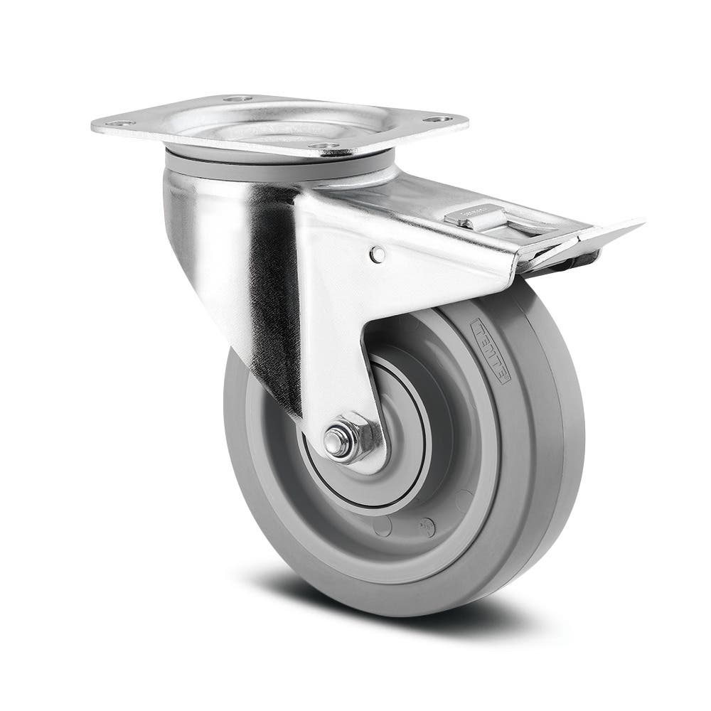 Swivel castor with total lock 125 mm