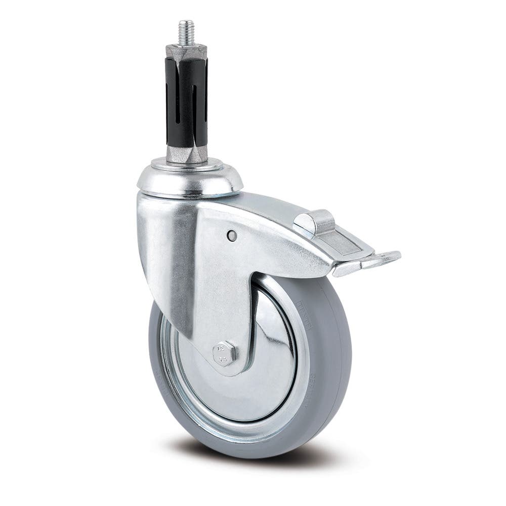Swivel castor with total lock 125 mm