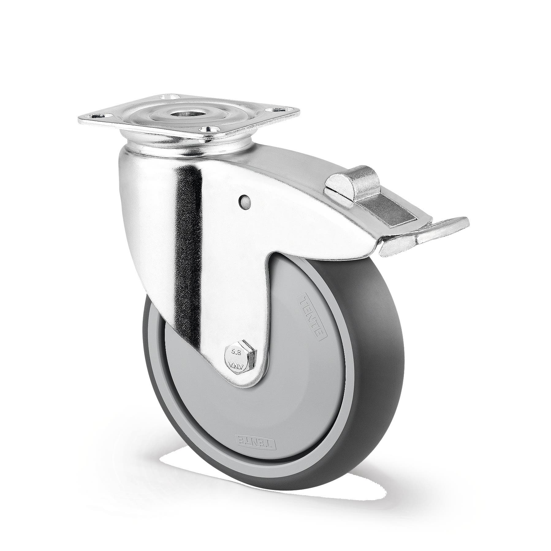 Swivel castor with total lock 125 mm